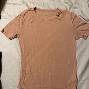 a new day Women's Ribbed Short Sleeve Top - Light Brown